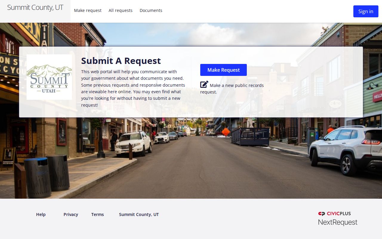 Summit County municipal warrant records and public records request portal
