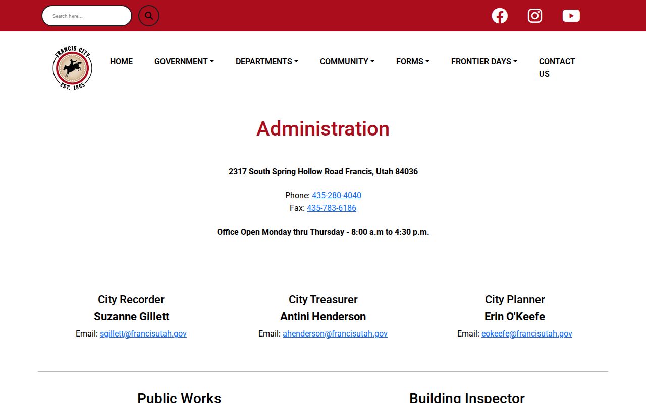 Francis warrant records and local government administration office