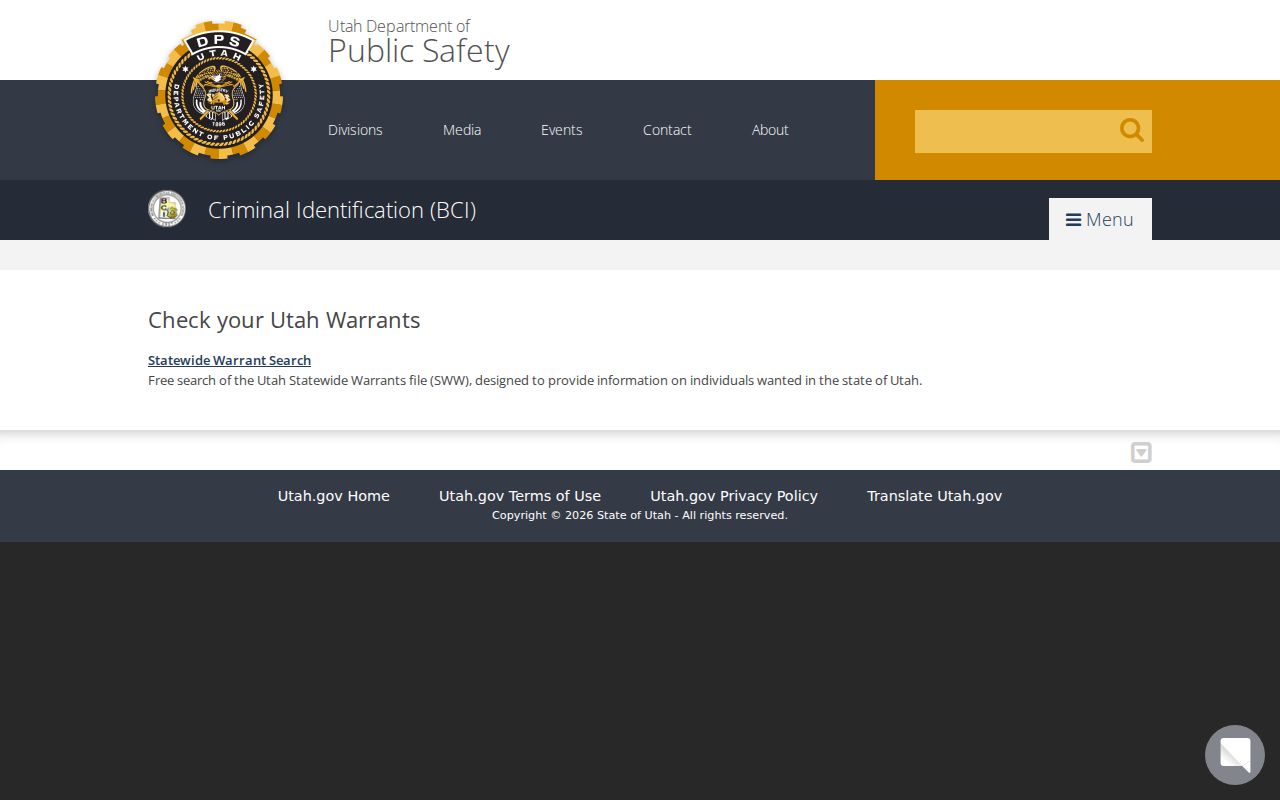 Summit County warrant records, Utah statewide search instructions