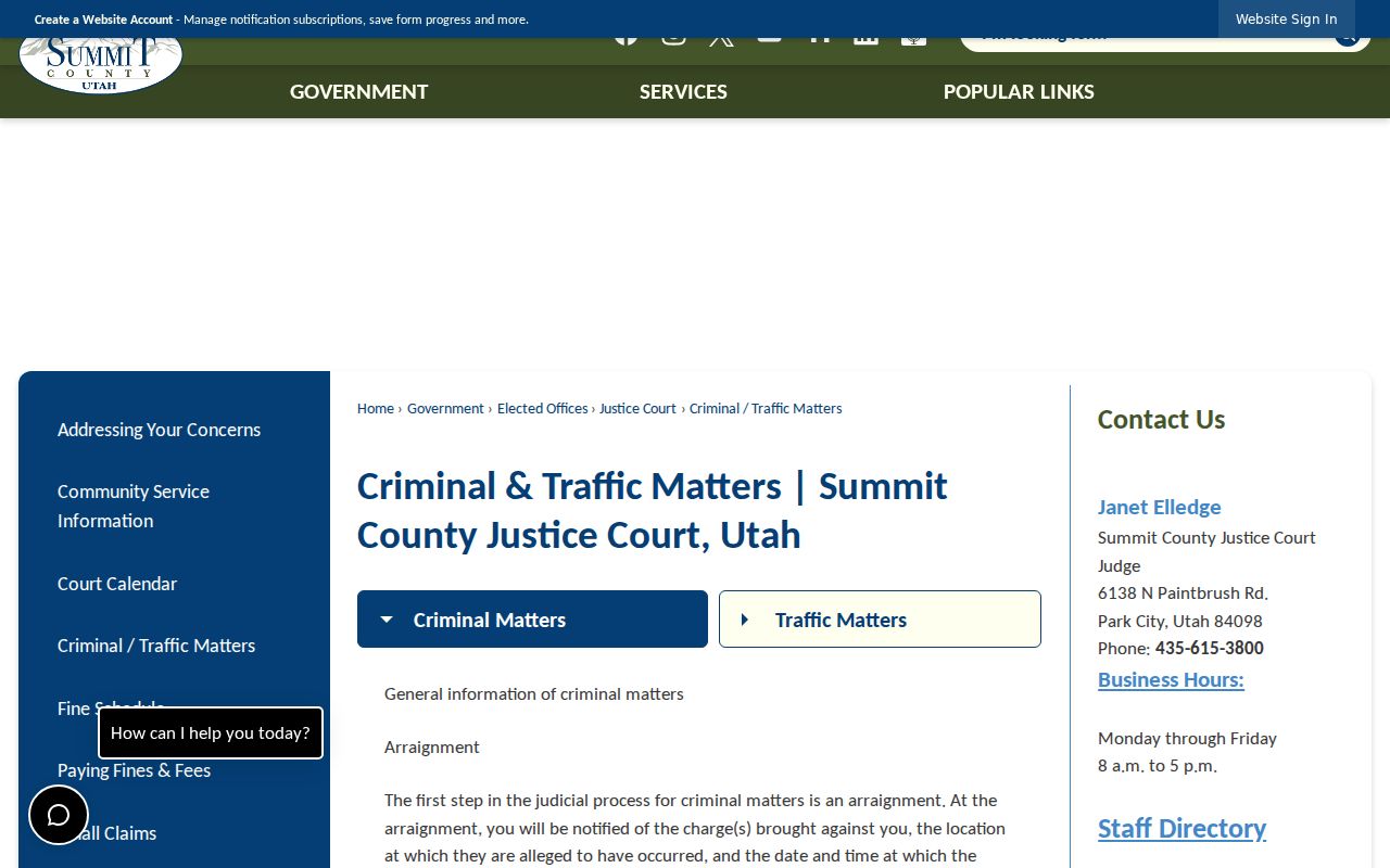 Summit County traffic warrant and failure-to-appear instructions